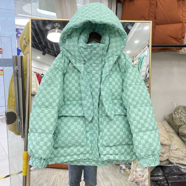women's down & parkas winter chessboard coat short hooded loose thickened rabbit ear off season white duck, Black
women's down & parkas winter chessboard coat short hooded loose thickened rabbit ear off season white duck, Black