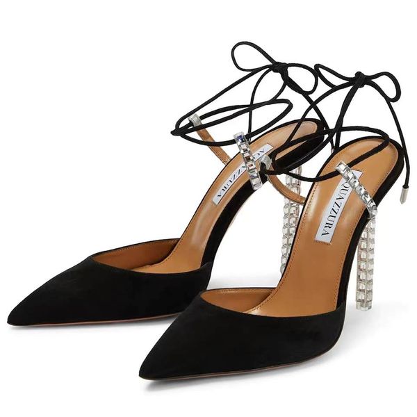 crystal high aquazzura heels shoes women's reverse suede pointed toe slim heel strap fashion diamond chain dinnershoes .5cmhigh end, Black
crystal high aquazzura heels shoes women's reverse suede pointed toe slim heel strap fashion diamond chain dinnershoes .5cmhigh end, Black