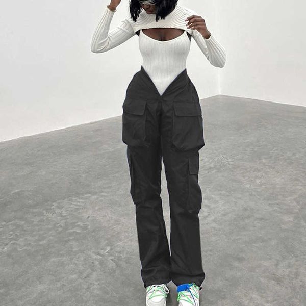 women's pants capris y2k cargo pants streetwear women hippie clothes wide black pants with many pockets outfit trouser v rise women, Black;white
women's pants capris y2k cargo pants streetwear women hippie clothes wide black pants with many pockets outfit trouser v rise women, Black;white