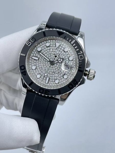 mens mechanical wristwatches 40mm automatic movement watches stainless steel diamond men's wristwatches black rubber strap fashion busi, Slivery;brown
mens mechanical wristwatches 40mm automatic movement watches stainless steel diamond men's wristwatches black rubber strap fashion busi, Slivery;brown