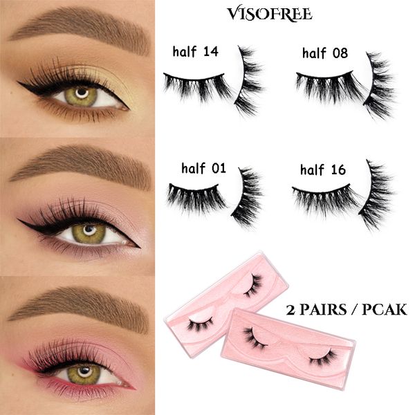 viso2 pairs/ pack half mink lashes make up natural short false eyelashes hand made crisscross faux cils eyelashes extension
viso2 pairs/ pack half mink lashes make up natural short false eyelashes hand made crisscross faux cils eyelashes extension