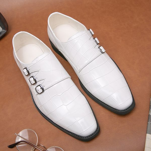 Elegant Monk Shoes Men Shoes Solid Color Stone Pattern PU Square Head Three Buckles Business Casual Wedding Everyday Versatile AD266, Clear
Elegant Monk Shoes Men Shoes Solid Color Stone Pattern PU Square Head Three Buckles Business Casual Wedding Everyday Versatile AD266, Clear