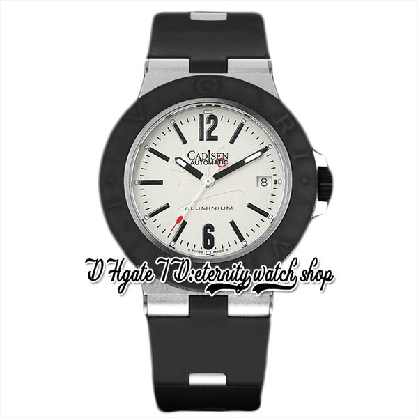 2022 dx103539 aluminium automatic mechanical mens watch 40mm rubberclad logo letter bezel white dial stick markers stainless case rubber str, Slivery;brown 
2022 dx103539 aluminium automatic mechanical mens watch 40mm rubberclad logo letter bezel white dial stick markers stainless case rubber str, Slivery;brown