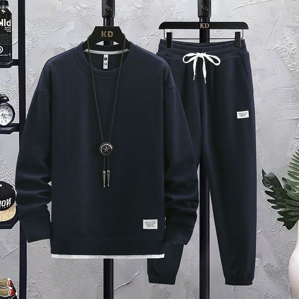 men s tracksuits waffle sweater two piece outer suit men s spring autumn and winter round neck long sleeved t shirt fashion simple casual sp, Gray
men s tracksuits waffle sweater two piece outer suit men s spring autumn and winter round neck long sleeved t shirt fashion simple casual sp, Gray