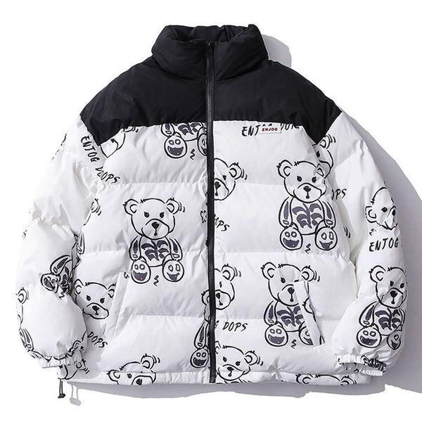 men's down parka winter warm jacket thick coat patchwork cartoon bear heated padded puffer oversized parka clothing 220927, Black
men's down parka winter warm jacket thick coat patchwork cartoon bear heated padded puffer oversized parka clothing 220927, Black