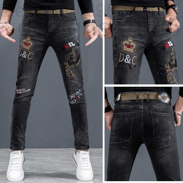 women's jeans designer spring and summer 2022 new guangzhou heavy industry crown eagle embroidery men's slim fit elastic feet pant, Blue
women's jeans designer spring and summer 2022 new guangzhou heavy industry crown eagle embroidery men's slim fit elastic feet pant, Blue