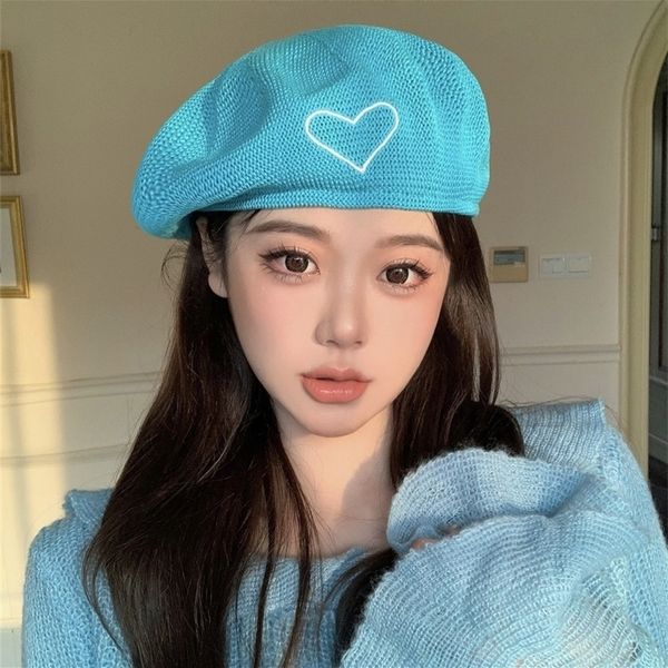 stingy brim hats spring summer hat women berets heart embroidery beret painter hat beret mesh dad hat breathable auturm sun hats flat cap 22, Blue;gray
stingy brim hats spring summer hat women berets heart embroidery beret painter hat beret mesh dad hat breathable auturm sun hats flat cap 22, Blue;gray