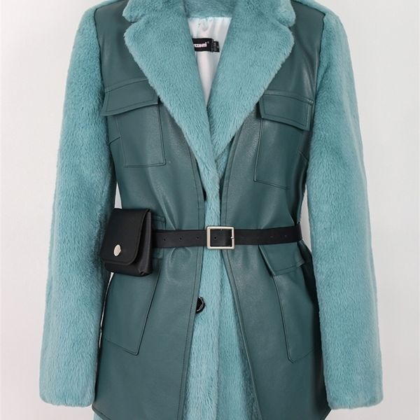 womens fur faux fur nerazzurri winter pink blue thick warm soft leather patchwork faux fur blazer women belt luxury designer cool fluffy jac, Black
womens fur faux fur nerazzurri winter pink blue thick warm soft leather patchwork faux fur blazer women belt luxury designer cool fluffy jac, Black