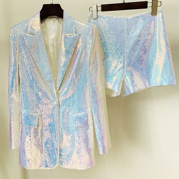 women's two piece pants luxury custom reflective bling sequins design gorgeous 2 short set single buckles blazer coats suit 220926, White
women's two piece pants luxury custom reflective bling sequins design gorgeous 2 short set single buckles blazer coats suit 220926, White