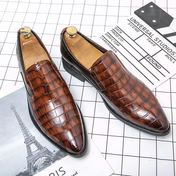 Elegant Loafers Men Shoes Solid Color Crocodile Pattern PU Pointed Toe Classic Simple Slip-on Business Casual Wedding Party Daily AD259, Clear
Elegant Loafers Men Shoes Solid Color Crocodile Pattern PU Pointed Toe Classic Simple Slip-on Business Casual Wedding Party Daily AD259, Clear