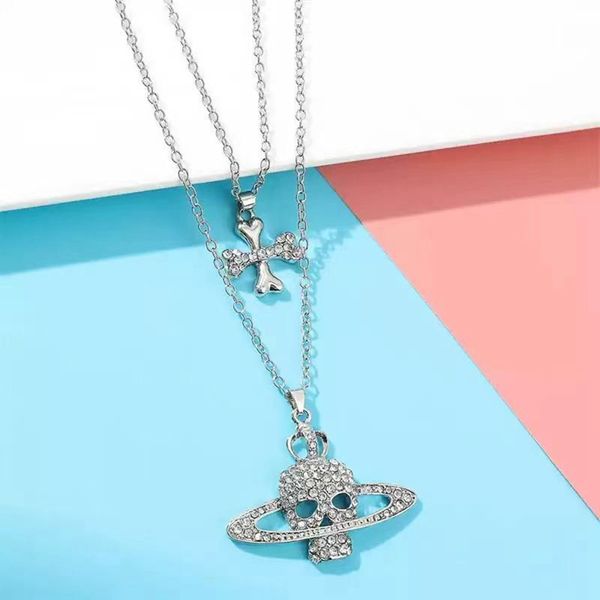 10pcs rhinestone skull cross saturn silver color metal necklace retro punk women men's party pendant jewelry accessories
10pcs rhinestone skull cross saturn silver color metal necklace retro punk women men's party pendant jewelry accessories