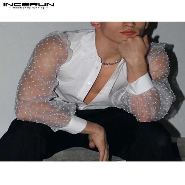 men's casual shirts shirt mesh patchwork lapel long sleeve streetwear party nightclub clothing fashion camisas 5xl incerun 220927, White;black
men's casual shirts shirt mesh patchwork lapel long sleeve streetwear party nightclub clothing fashion camisas 5xl incerun 220927, White;black