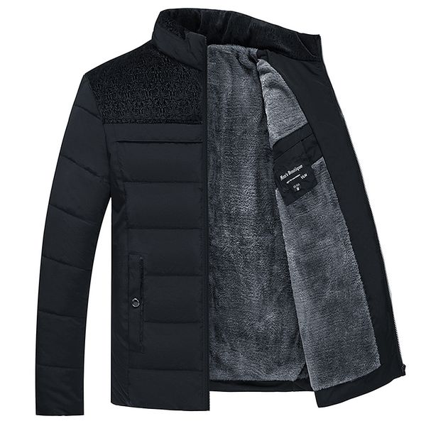 men's down parkas plush thickened stand collar winter jacket parker coat warm thick zipper padded overcoat for men 220927, Black
men's down parkas plush thickened stand collar winter jacket parker coat warm thick zipper padded overcoat for men 220927, Black
