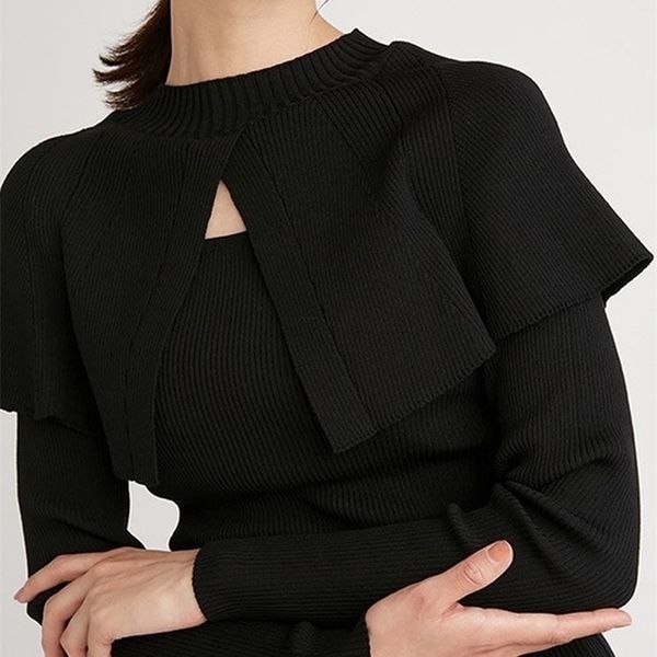 womens sweaters chic hollow out ruffles patchwpork women sweaters fall fashion simple y2k clothes solid all match knitwear pullover 220923, White;black
womens sweaters chic hollow out ruffles patchwpork women sweaters fall fashion simple y2k clothes solid all match knitwear pullover 220923, White;black