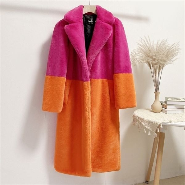 womens jackets women contrast color mink faux fur coat winter lady long 220926, Black;brown
womens jackets women contrast color mink faux fur coat winter lady long 220926, Black;brown