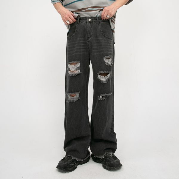 men's jeans men straight loose casual distressed hole wide leg denim pants man korean streetwear fashion hipster vintage trouser 220927, Blue
men's jeans men straight loose casual distressed hole wide leg denim pants man korean streetwear fashion hipster vintage trouser 220927, Blue