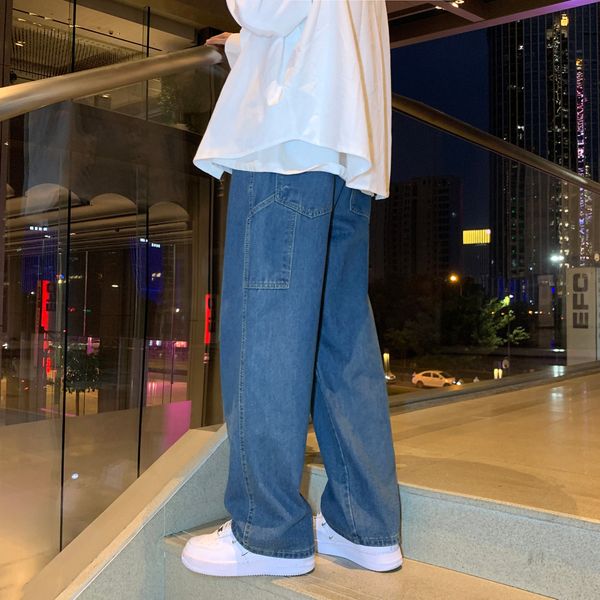 men's jeans solid color jean pants fashion hip hop patchwork men clothing black blue straight casual denim trousers streetwear male 220
men's jeans solid color jean pants fashion hip hop patchwork men clothing black blue straight casual denim trousers streetwear male 220