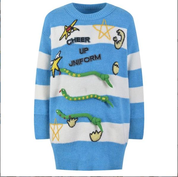 909 l 2022 milan runway autumn women's sweater brand same style long sleeve crew neck blue pullover flora print yl, White;black
909 l 2022 milan runway autumn women's sweater brand same style long sleeve crew neck blue pullover flora print yl, White;black