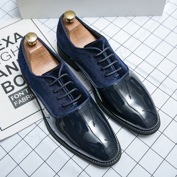 

Elegant Oxford Shoes Men Shoes Color-blocking PU Stitching Velvet Two-stage Lace-up Classic Business Casual Wedding Party Daily AD253, Clear