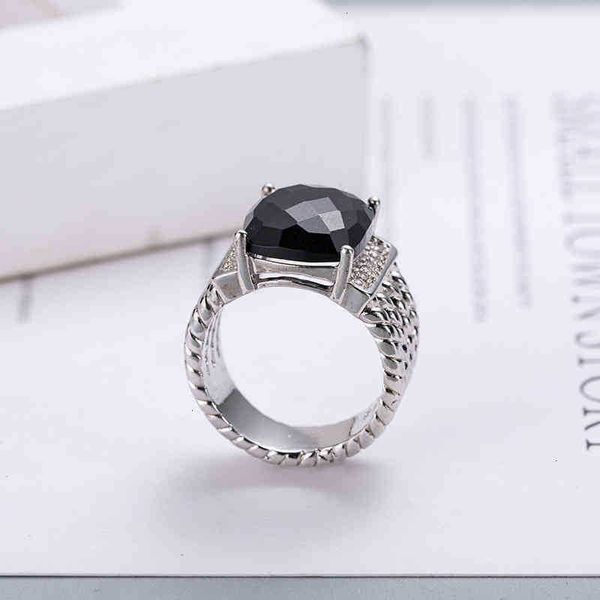 band rings gold dy twisted wire prismatic black ring women fashion platinum plated micro diamond trend versatile rings style, Silver 
band rings gold dy twisted wire prismatic black ring women fashion platinum plated micro diamond trend versatile rings style, Silver