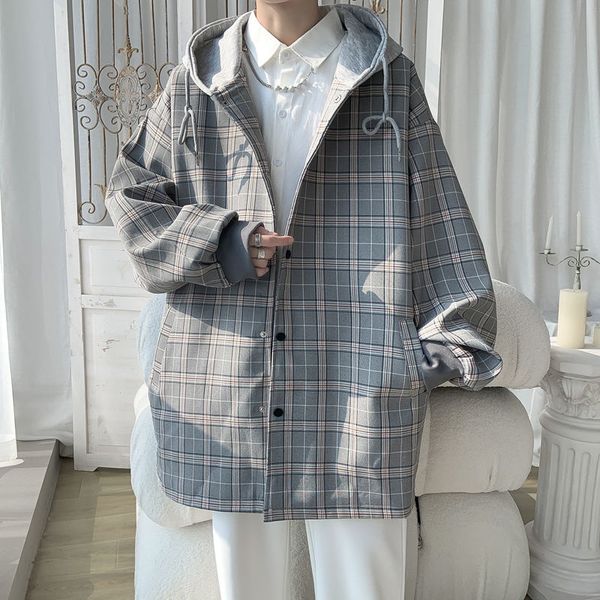 men's jackets privathinker oversized plaid men hooded coat windbreaker korean style fashion spring casual male harajuku outerwear 22092, Black;brown
men's jackets privathinker oversized plaid men hooded coat windbreaker korean style fashion spring casual male harajuku outerwear 22092, Black;brown