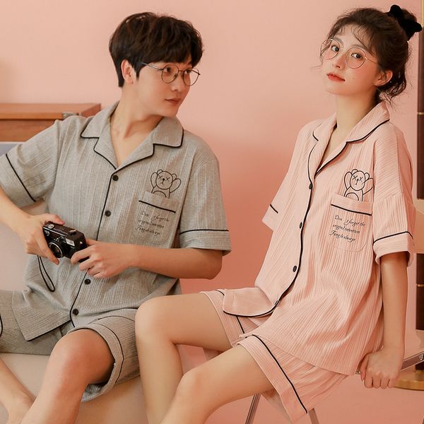 men's sleepwear short sleeve sleepwear couple men and women matching home set cotton pjs cartoon prints leisure nightwear pajamas for s, Black;brown
men's sleepwear short sleeve sleepwear couple men and women matching home set cotton pjs cartoon prints leisure nightwear pajamas for s, Black;brown