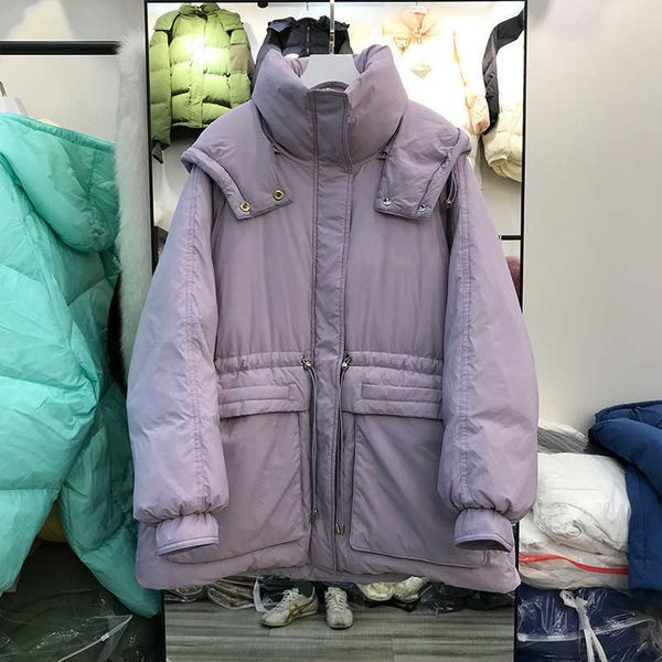 women's down & parkas winter down jacket medium long bread workwear small man hooded loose white duck coat, Black
women's down & parkas winter down jacket medium long bread workwear small man hooded loose white duck coat, Black
