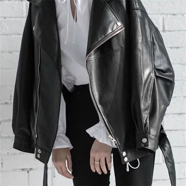 women's jackets eam spring black pu leather loose turn-down collar zipper fashion wild jacket la938 220926, Black;brown
women's jackets eam spring black pu leather loose turn-down collar zipper fashion wild jacket la938 220926, Black;brown