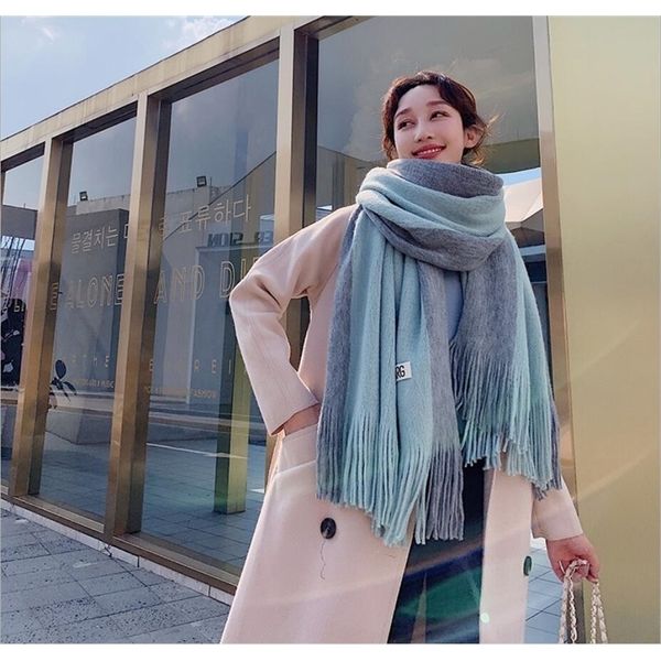 scarves fashion striped winter scarf patchwork women cashmere warm pashmina foulard female scarves thick soft bufanda shawl wraps 220927, Blue;gray
scarves fashion striped winter scarf patchwork women cashmere warm pashmina foulard female scarves thick soft bufanda shawl wraps 220927, Blue;gray