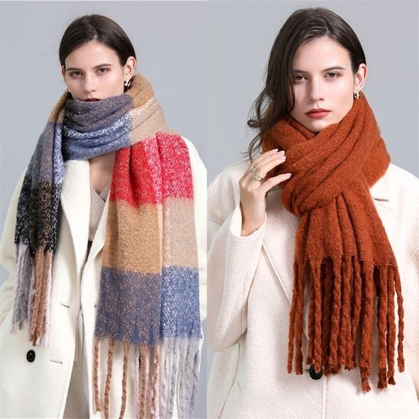 scarves thick cashmere scarf women winter warm print british style pashmina bufanda rainbow lady shawl with tassel echarpe 2022 220927, Blue;gray
scarves thick cashmere scarf women winter warm print british style pashmina bufanda rainbow lady shawl with tassel echarpe 2022 220927, Blue;gray