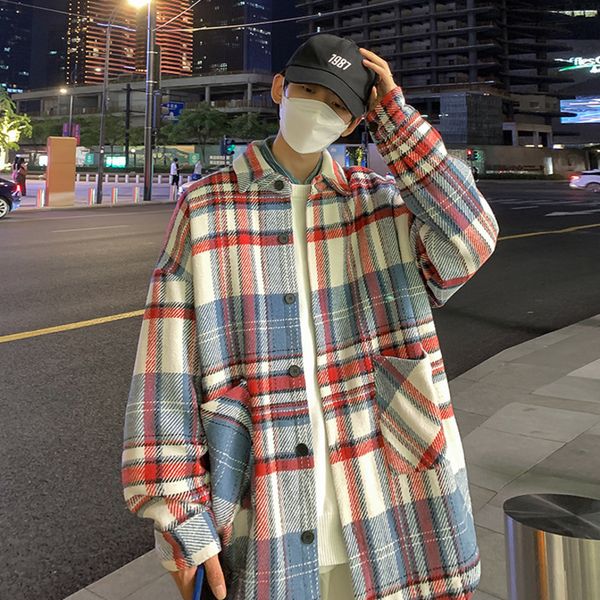 men's jackets privathinker autumn fashion plaid turn down collar windbreaker korean style casual male woollen coats 220927, Black;brown
men's jackets privathinker autumn fashion plaid turn down collar windbreaker korean style casual male woollen coats 220927, Black;brown