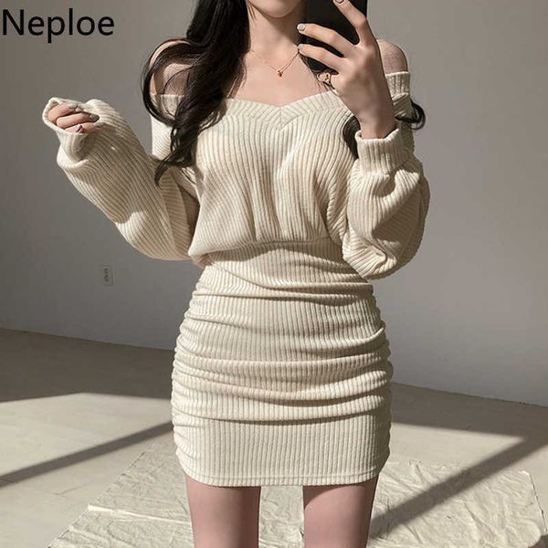 casual dresses neploe 2022 korean mini dress women v neck sweater fashion elegant bodycon dresses long sleeve pleated robe knit vestidos t22, Black;gray
casual dresses neploe 2022 korean mini dress women v neck sweater fashion elegant bodycon dresses long sleeve pleated robe knit vestidos t22, Black;gray