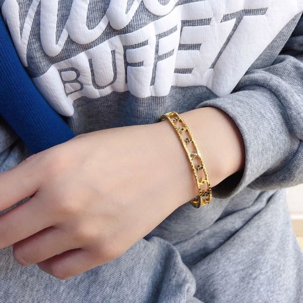 620s bracelets luxury jewelry charm bracelet women bangle letter plated stainless steel 18k gold wristband party gifts accessories hollow ou, Black
620s bracelets luxury jewelry charm bracelet women bangle letter plated stainless steel 18k gold wristband party gifts accessories hollow ou, Black
