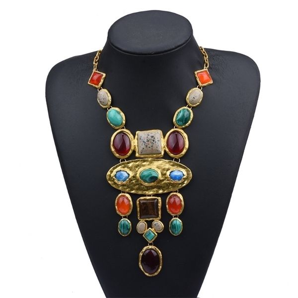pendant necklaces baroque trend personality large geometric metal colored stone long necklace retro court style sweater chain women's a, Silver
pendant necklaces baroque trend personality large geometric metal colored stone long necklace retro court style sweater chain women's a, Silver