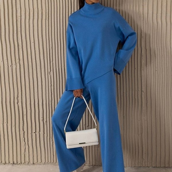 women's two piece pants pullovers knitted sweater 2 piece set women casual high collar wide legs pants irregular suit autumn fashion ou, White
women's two piece pants pullovers knitted sweater 2 piece set women casual high collar wide legs pants irregular suit autumn fashion ou, White