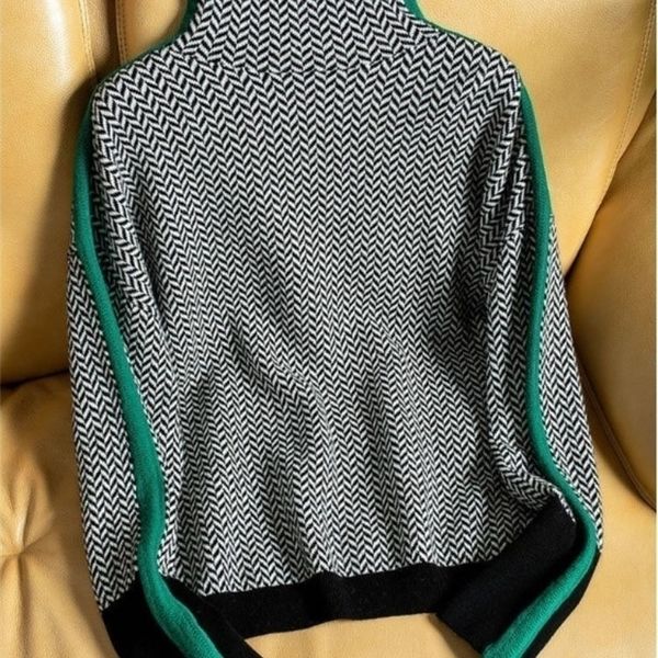 womens sweaters winter turtleneck sweater warm pullover elegant loose casual retro contrast color drop 220923, White;black
womens sweaters winter turtleneck sweater warm pullover elegant loose casual retro contrast color drop 220923, White;black