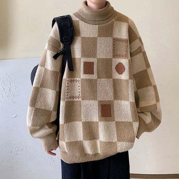 men's sweaters privathinker knitwear autumn loose turtleneck sweater couple fashion brand contrast color plaid male knitted pullovers 2, White;black
men's sweaters privathinker knitwear autumn loose turtleneck sweater couple fashion brand contrast color plaid male knitted pullovers 2, White;black