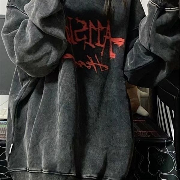 women's hoodies sweatshirts deeptown emo gothic print oversized sweatshirts women harajuku vintage loose sleeve crewneck pullovers fema, Black
women's hoodies sweatshirts deeptown emo gothic print oversized sweatshirts women harajuku vintage loose sleeve crewneck pullovers fema, Black