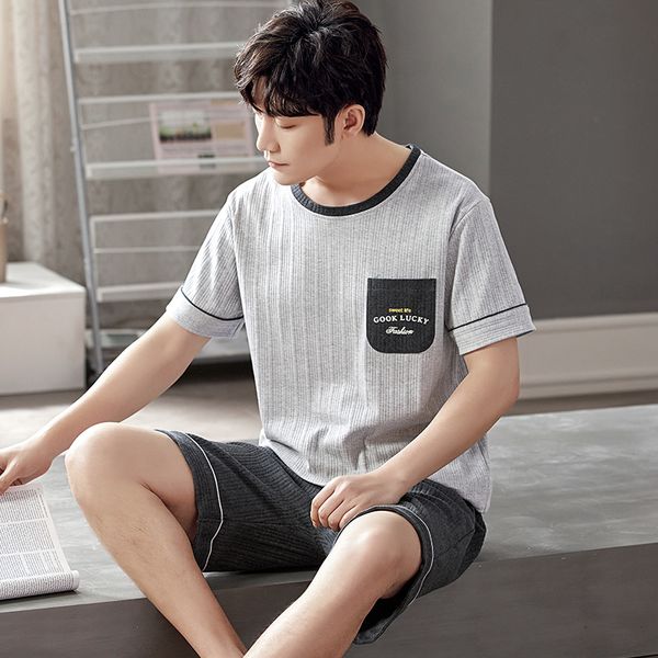 men's sleepwear summer full cotton short sleeved men's pajamas sets male pajama set letter pajama for men sleepwear suit homewear, Black;brown
men's sleepwear summer full cotton short sleeved men's pajamas sets male pajama set letter pajama for men sleepwear suit homewear, Black;brown