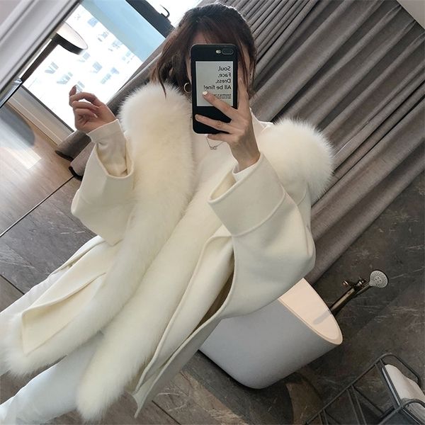 women s fur faux fall winter natural jacket real woolen coat with genuine collar cashmere hooded coats poncho outerwear 220926, Black
women s fur faux fall winter natural jacket real woolen coat with genuine collar cashmere hooded coats poncho outerwear 220926, Black