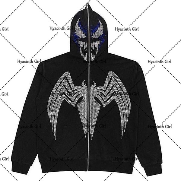 women's hoodies sweatshirts oversized spider embellished hoodie ladies vintage streetwear gothic harajuku y2k pop sweatshirt jacket gru, Black
women's hoodies sweatshirts oversized spider embellished hoodie ladies vintage streetwear gothic harajuku y2k pop sweatshirt jacket gru, Black