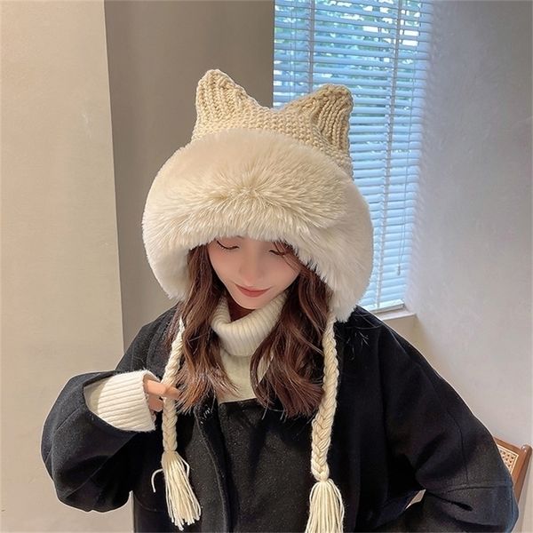 beanieskull caps women winter warm cute beanie hat cat ears lady kawaii knitted crochet beanies hat cap with braid for women 220927, Blue;gray
beanieskull caps women winter warm cute beanie hat cat ears lady kawaii knitted crochet beanies hat cap with braid for women 220927, Blue;gray