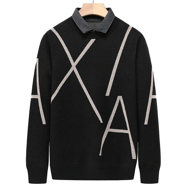 men's sweaters high end designer wool pullover sweater geometric autumn winter casual jumper fashion brand knit men clothes 220927, White;black
men's sweaters high end designer wool pullover sweater geometric autumn winter casual jumper fashion brand knit men clothes 220927, White;black