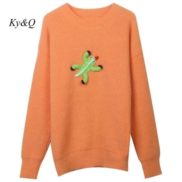 womens sweaters autumn and winter women orange animal embroidery lazy pullover sweater loose longsleeved oneck midlength knitted 220923, White;black
womens sweaters autumn and winter women orange animal embroidery lazy pullover sweater loose longsleeved oneck midlength knitted 220923, White;black