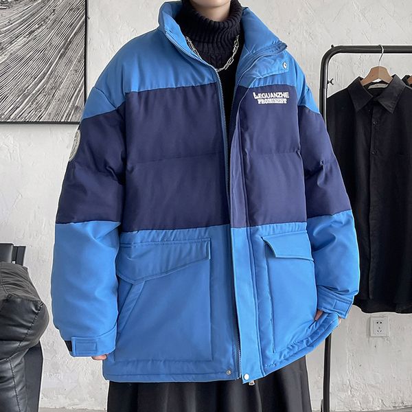 men's down parkas mens winter padded jacket stand cotton coats stitching bule street casual thicken warm jackets loose college style 22, Black
men's down parkas mens winter padded jacket stand cotton coats stitching bule street casual thicken warm jackets loose college style 22, Black
