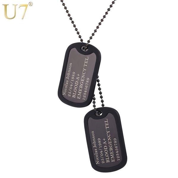 pendant necklaces u7 custom id tag stainless steel engrave text quote jewelry military dog tags personalized necklace for men women 220924, Silver
pendant necklaces u7 custom id tag stainless steel engrave text quote jewelry military dog tags personalized necklace for men women 220924, Silver