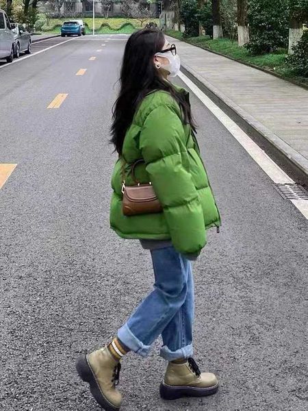 women's down & parkas green down jacket short stand collar south winter clothes loose oversize couple's bread coat, Black
women's down & parkas green down jacket short stand collar south winter clothes loose oversize couple's bread coat, Black