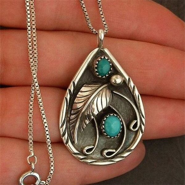 new vintage inlaid turquoise pendant necklaces dyed black feather pendant fashion engagement necklace ac172, Silver
new vintage inlaid turquoise pendant necklaces dyed black feather pendant fashion engagement necklace ac172, Silver