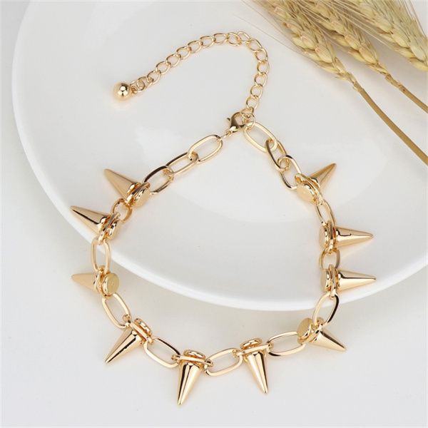 europe and america retro choker chokers exaggerate personality punk rivet necklace bullet collar chain women ac182, Golden;silver
europe and america retro choker chokers exaggerate personality punk rivet necklace bullet collar chain women ac182, Golden;silver