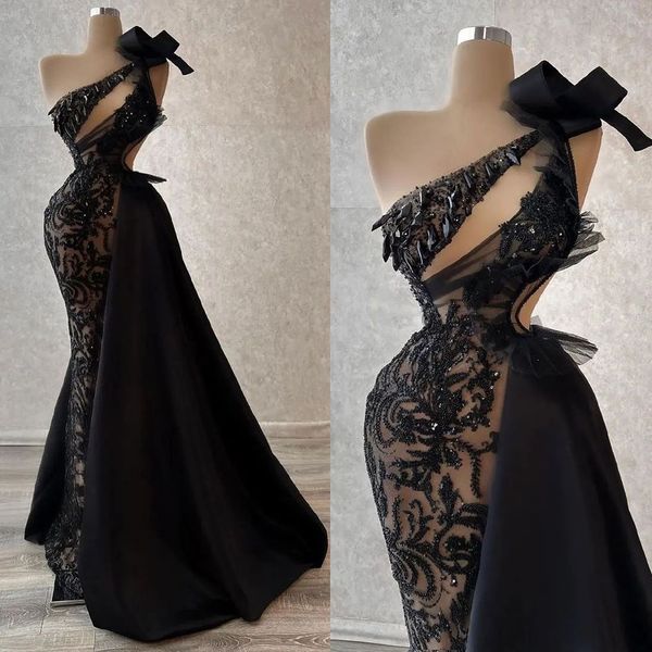 black evening dresses sequined bead crystal mermaid custom made one shoulder prom dress train sleeveless formal party gowns, Black;red
black evening dresses sequined bead crystal mermaid custom made one shoulder prom dress train sleeveless formal party gowns, Black;red